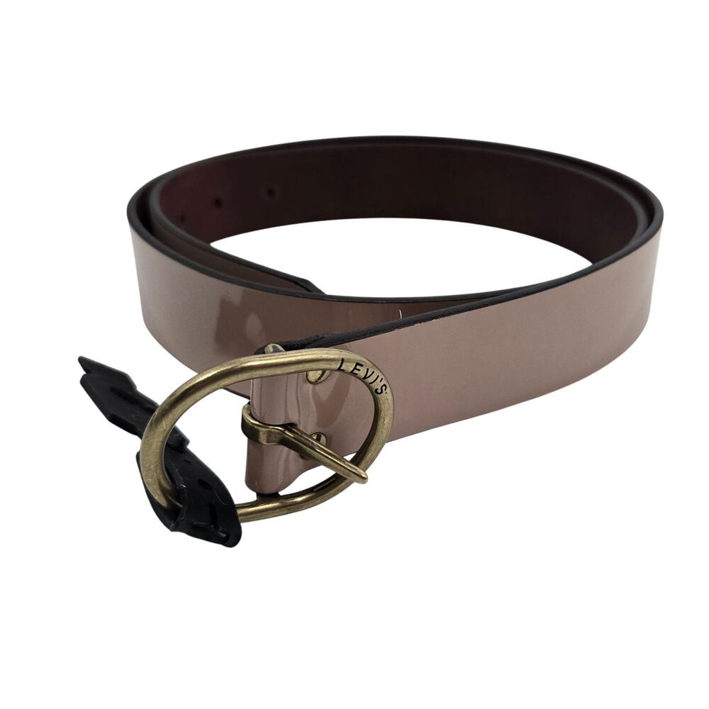 Levis NWOT Arletha Baby Pink Blush Leather Belt Oval Buckle 40/100 Casual